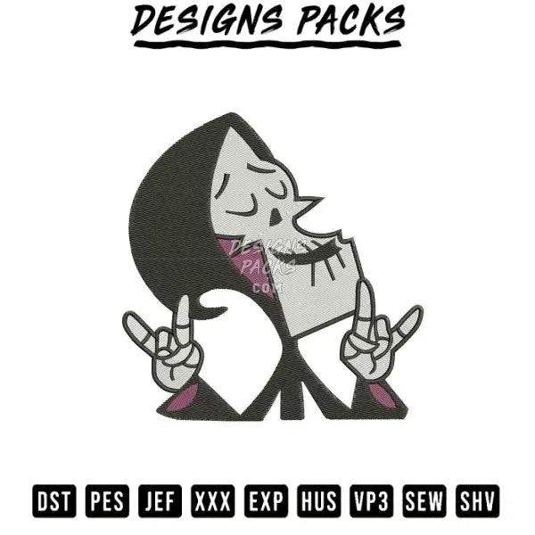 Grim Smile Embroidery Design 2.8" 3.8" 4.8" 5.8" 6.8"