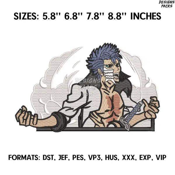 Grimmjow Embroidery Design File, Bleach Anime Embroidery,. Espada Anime Pes Design Brother