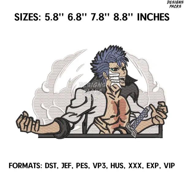 Grimmjow Embroidery Design File, Bleach Anime Embroidery,. Espada Anime Pes Design Brother