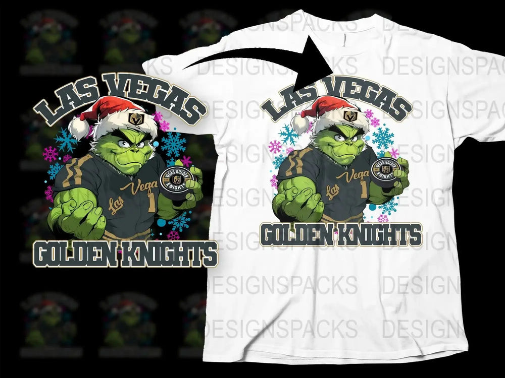 Grinch Christmas Las Vegas Golden Knights Png Digital Download