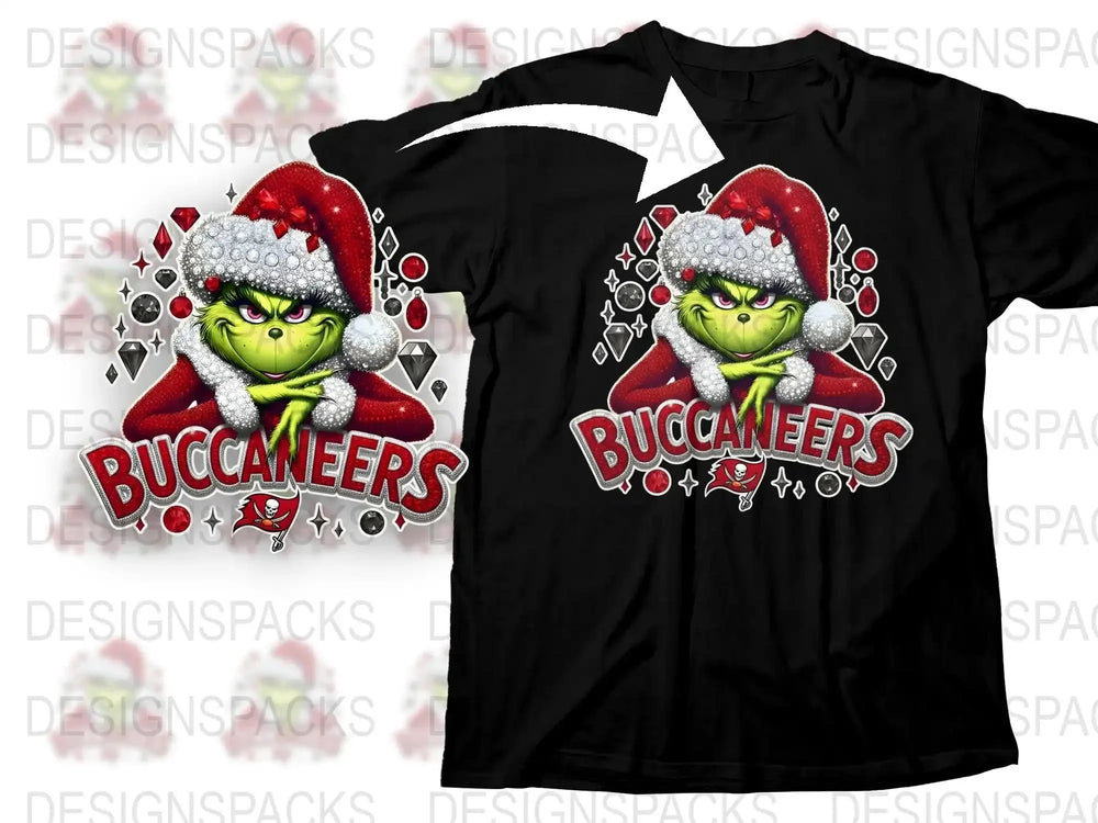 Tampa Bay Buccaneers Grinch T-Shirt, Funny NFL Team Fan Apparel, Holiday Sports Gear