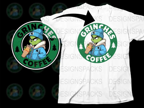 Grinches Coffee T-Shirt, Funny Christmas Shirt, Holiday Gift for Coffee Lovers, Whimsical Graphic Tee