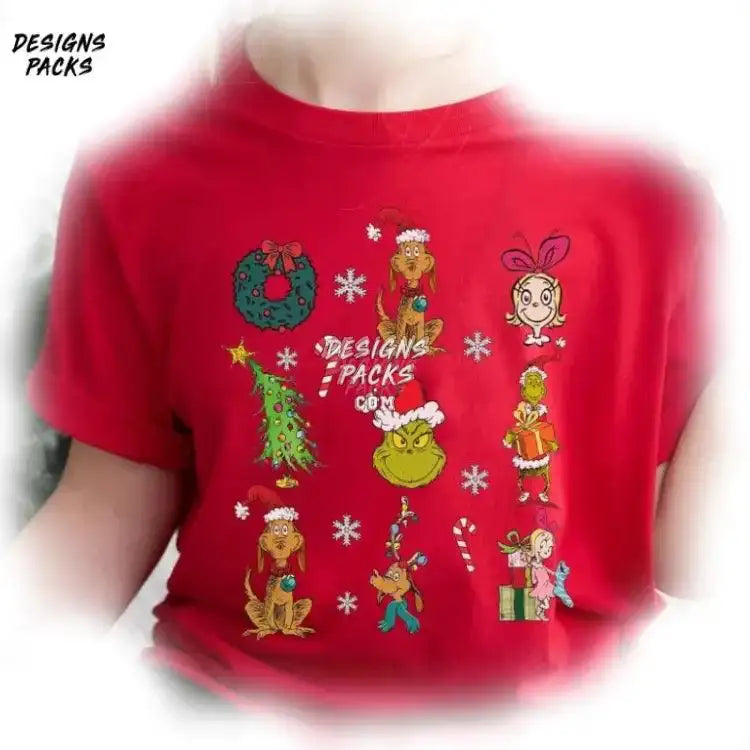 Grinchmas Characters Christmas Matching Merry Png Design