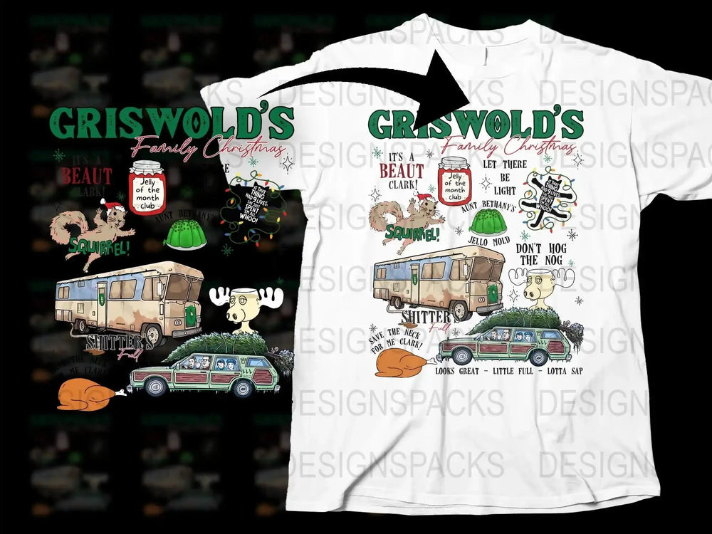 Vintage Griswold Family Christmas T-Shirt, Holiday Movie Graphic Tee, Festive Family Gathering Shirt, Classic Film Apparel
