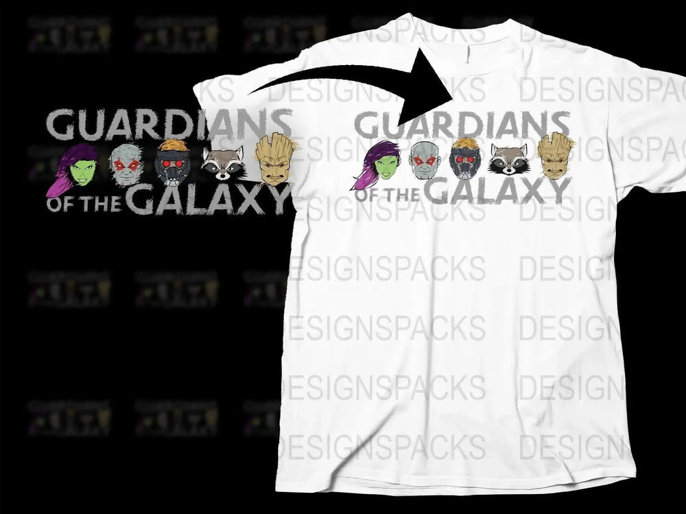 Guardians of the Galaxy Characters Graphic Png Digital Download