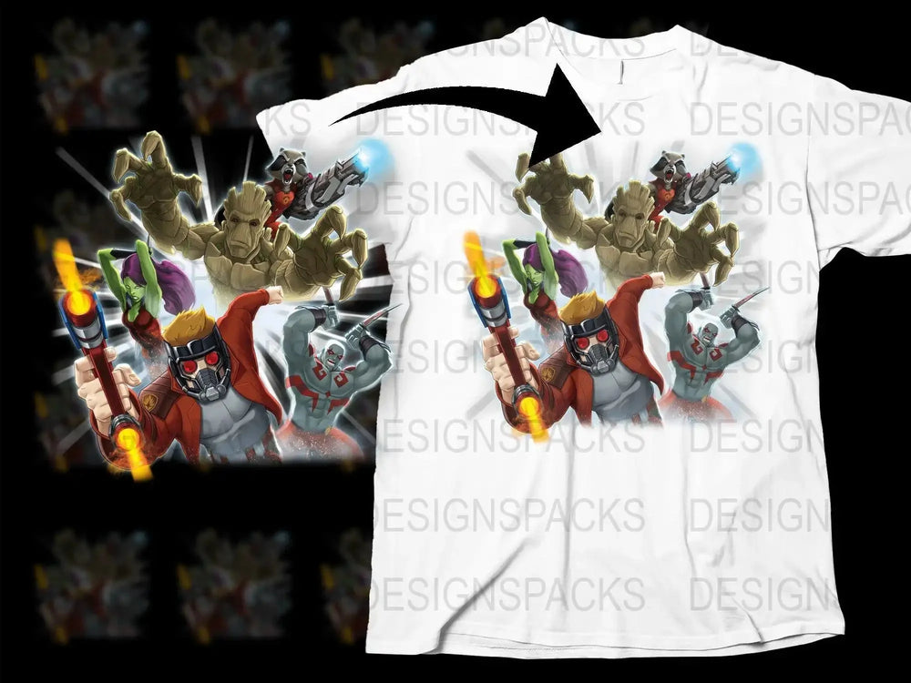 Guardians of the Galaxy Costumed Heroes Png Digital Download
