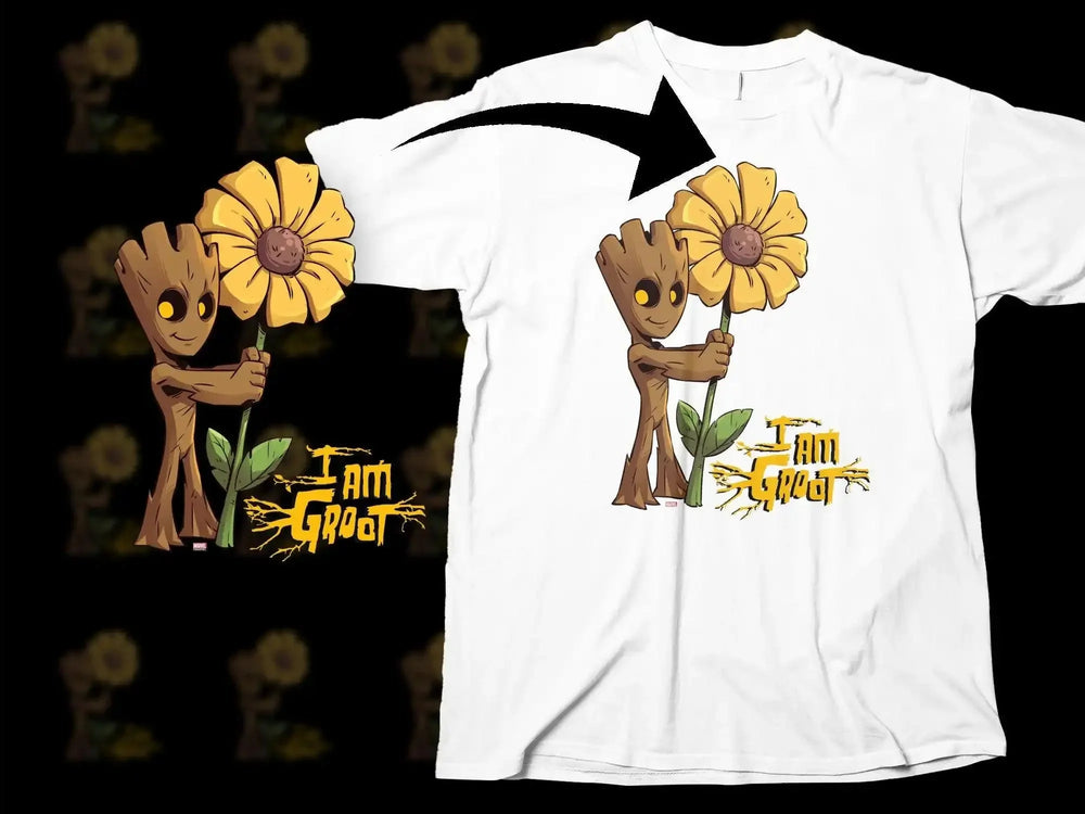 Guardians of the Galaxy Groot Holding a Flower Png Digital Download