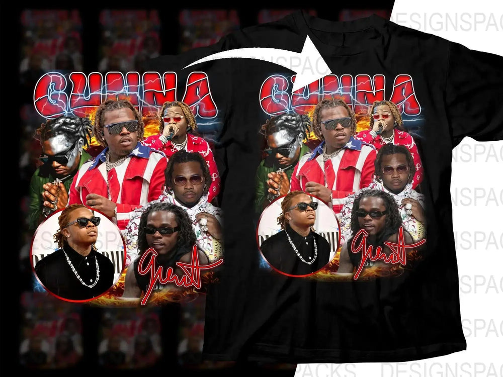 Gunna Stylish Bootleg Design with Signature Artwork Png Digital Download