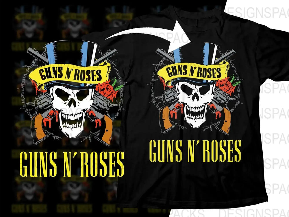 Guns N' Roses Graphic Rock Music Band Png Design Digital Download