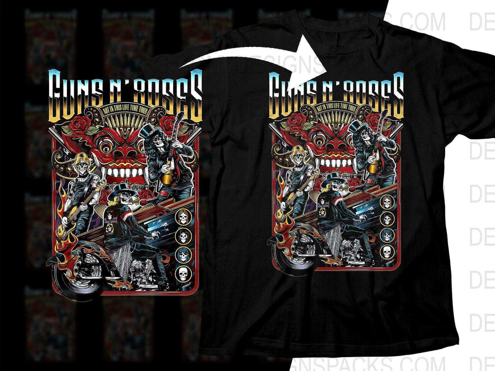 Guns N' Roses Tour Rock Rock Art Png Halftone Digital Download
