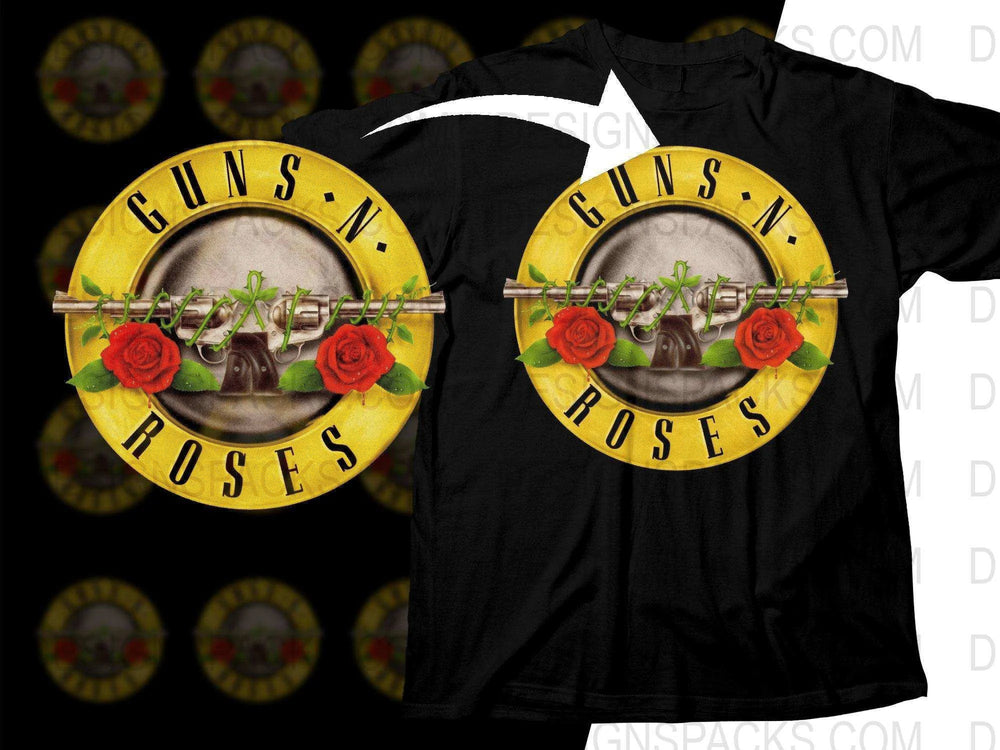 Guns N' Roses Vibrant Rock Design Featuring Png Halftone Digital Download