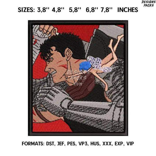 Guts Berserk and Elf Embroidery Design File / Berserk Anime Embroidery Design/ Berserk Guts embroidery design