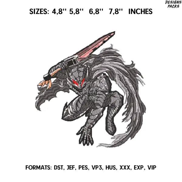 Guts Berserk Demon Embroidery Design File / Berserk Anime Embroidery Design/ Berserk Guts embroidery design