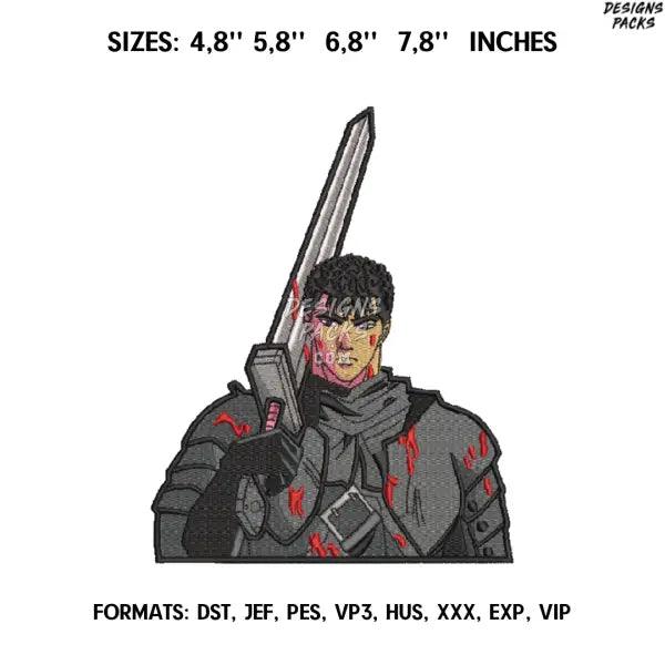 Guts Berserk Embroidery Design File / Berserk Anime Embroidery Design/ Berserk Guts embroidery design