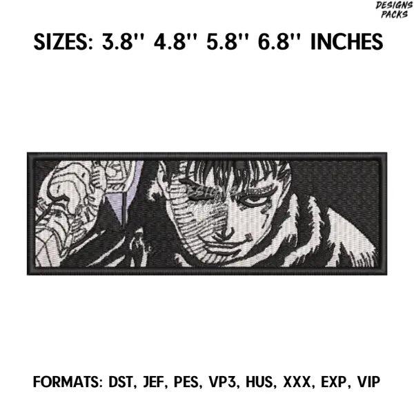 Guts Berserk Embroidery design file. Anime Berserk embroidery design. Machine embroidery file, Anime Pes Design Brother