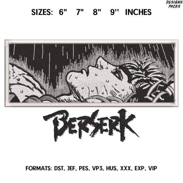 Guts Berserk Embroidery design file. Anime Berserk embroidery design. Machine embroidery file, Anime Pes Design Brother