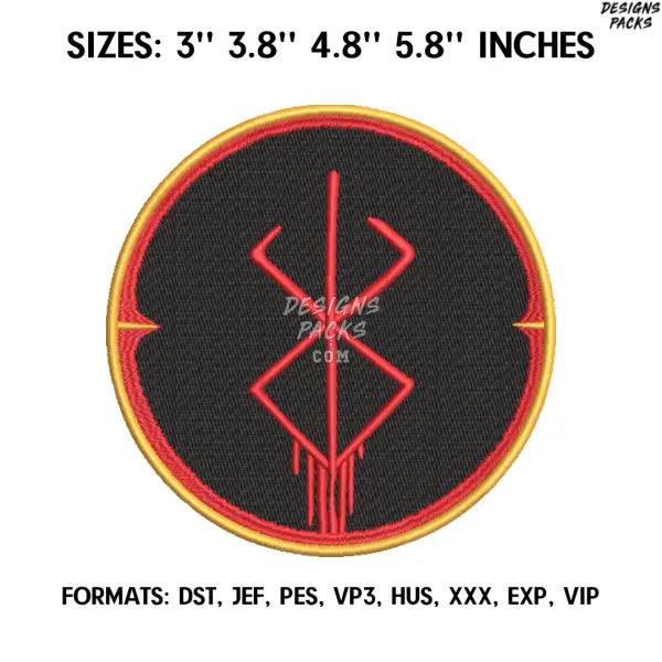 Guts Berserk Logo Embroidery Design File / Berserk Anime Embroidery Design/ Berserk Guts embroidery design