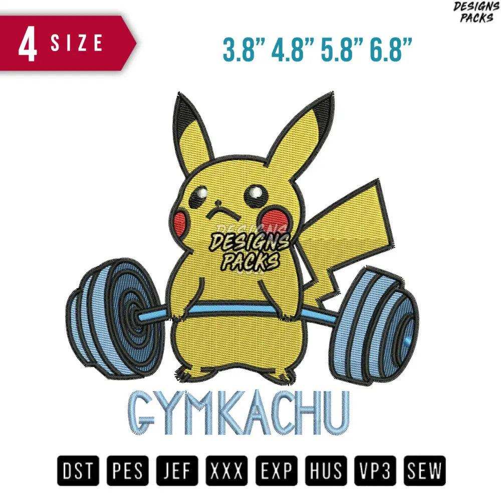 Gymkachu Poke Ball Gym Lifting Embroidery Design
