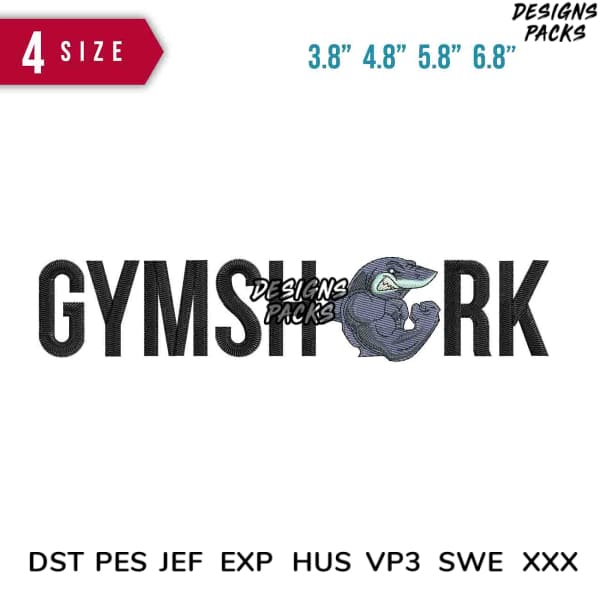 Gymshark Embroidery Design Multi Sizes