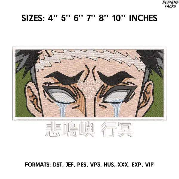 Gyomei Himejima Embroidery Design File, Kimetsu no yaiba Anime, Machine Embroidery Design, Demon Slayer Embroidery
