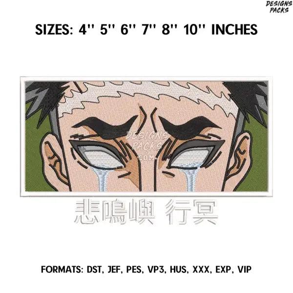 Gyomei Himejima Embroidery Design File, Kimetsu no yaiba Anime, Machine Embroidery Design, Demon Slayer Embroidery