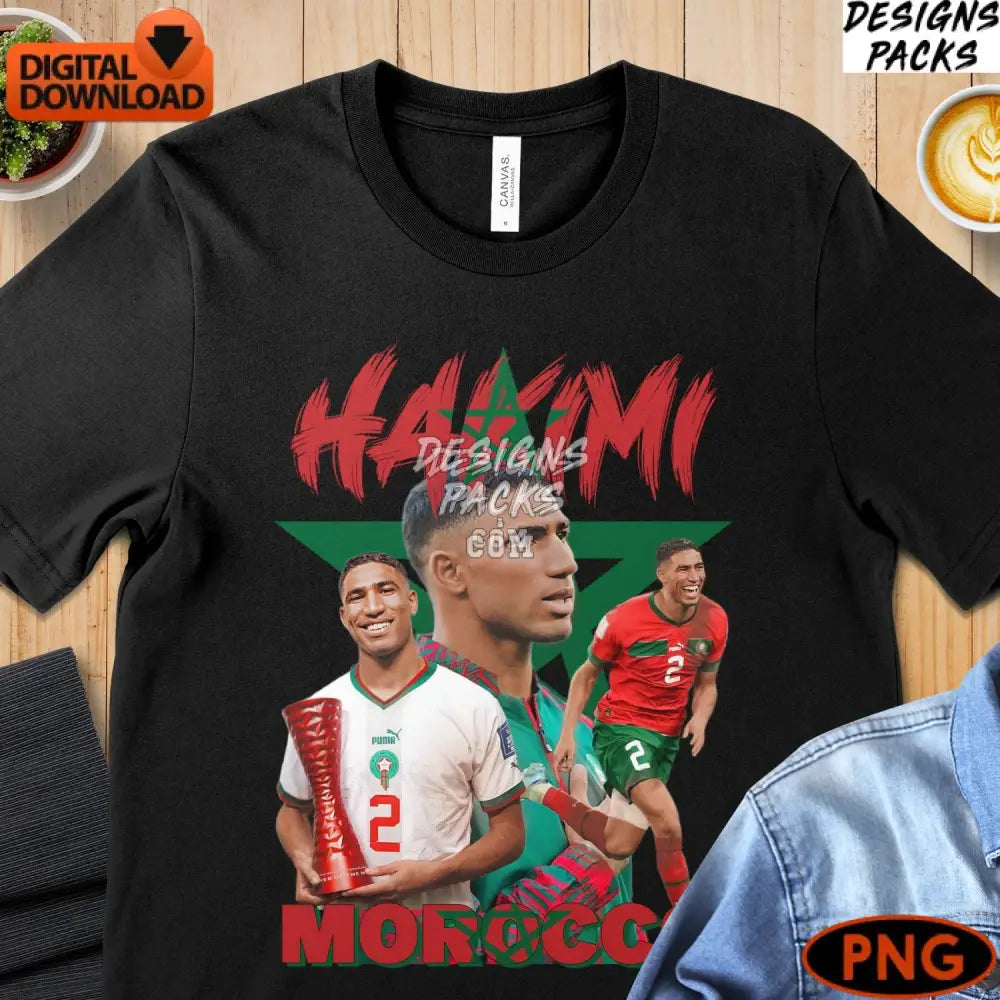 Hakimi Moroccan Soccer Player Digital Art Instant Download Png File Football Fan