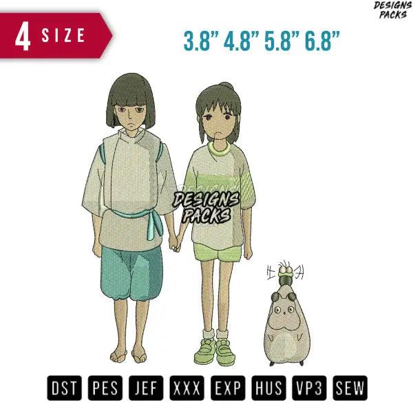 Haku And Chihiro Embroidery Design