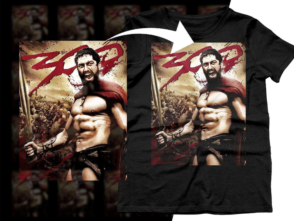 Halftone Png Digital Download featuring bold warrior design from 300 movie