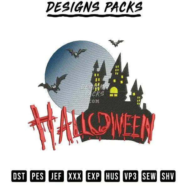 Halloween and temple Embroidery Design 3.8" 4.8" 5.8" 6.8"