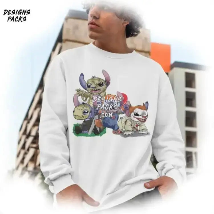 Halloween Characters Trick Or Treat Cartoon Horror Stitch Png Design
