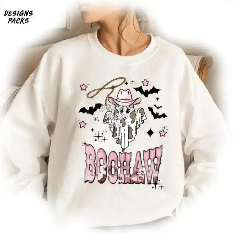 Halloween Cowboy Ghost Retro Design Boo Haw Png