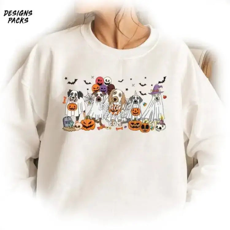Halloween Ghost Dog Sublimation Png Design
