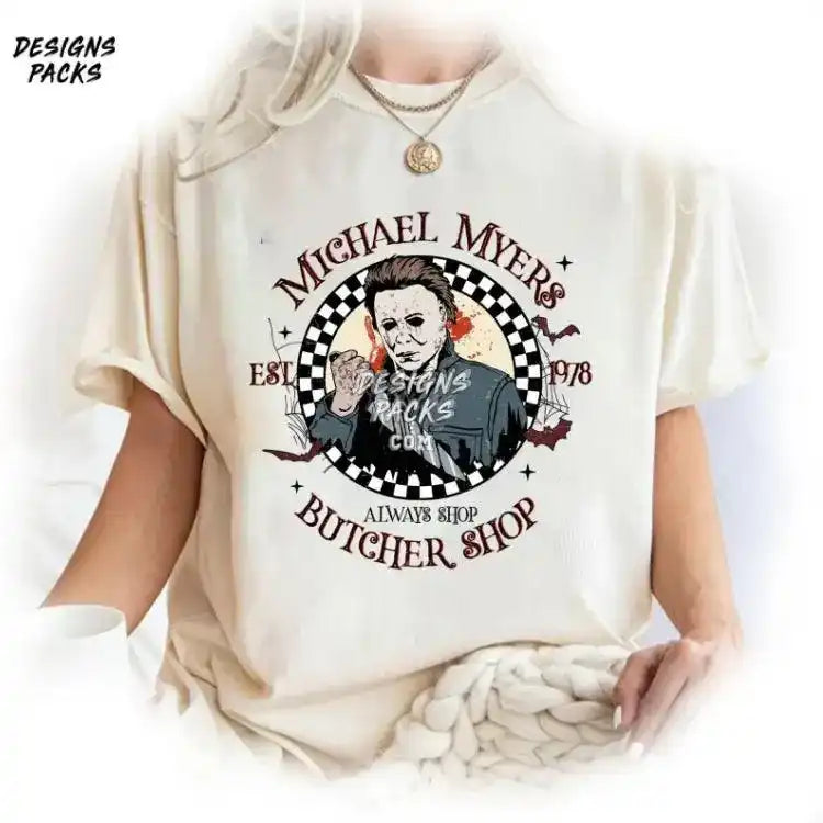 Halloween Horror Movie Sublimation Michael Myers Butcher Shop Est 1978 Png Design