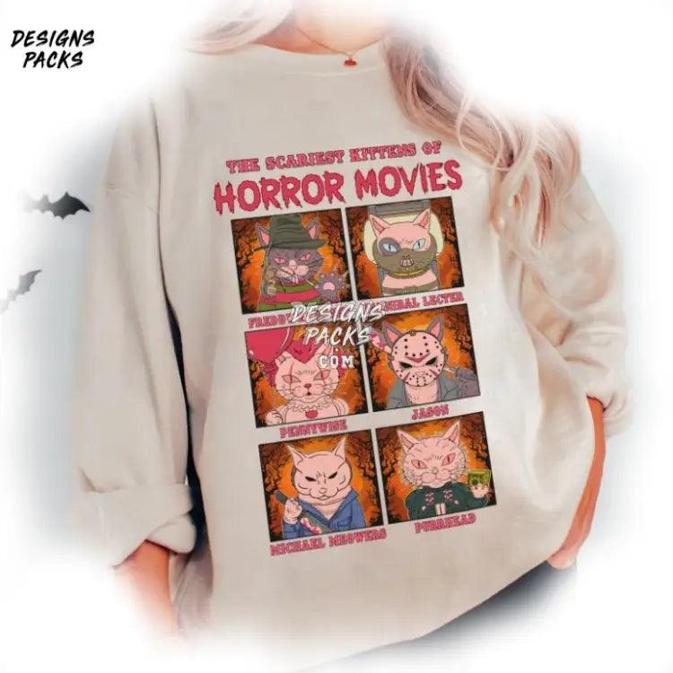 Halloween Horror Nights Scream Michael Myers Freddy Sublimation Cat Movie Characters Png Design