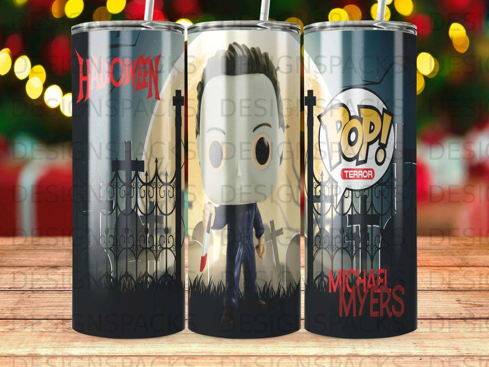 Halloween Michael Myers POP Terror Tumbler Digital Wrap Design