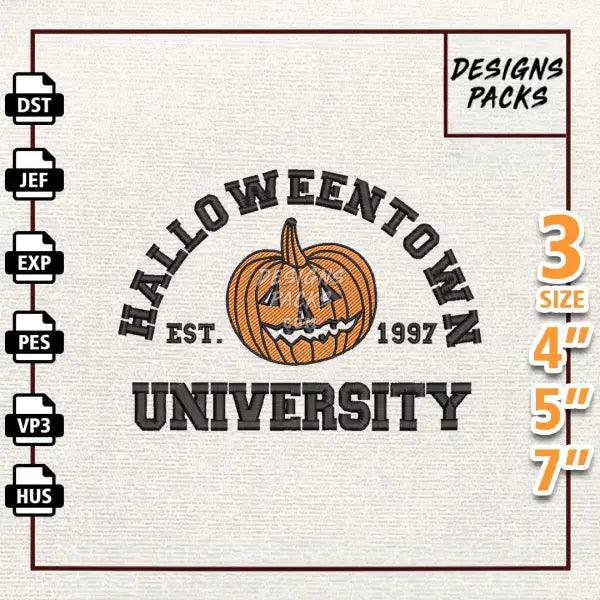 Halloween Town Embroidery Design