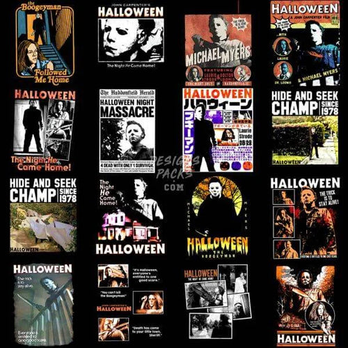 25 Halloween Horror Movie Designs Bundle PNG