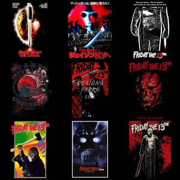 18 Halloween Horror Movie Designs Bundle PNG