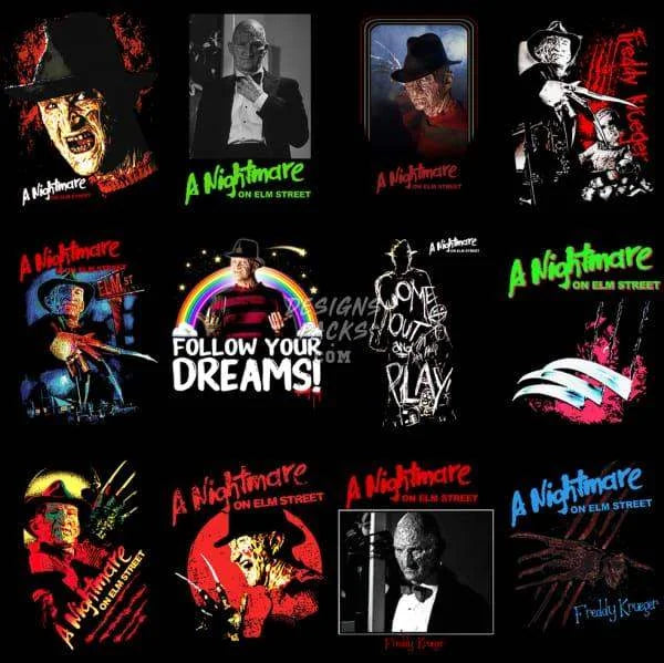 12 Halloween Horror Movie Designs Bundle PNG