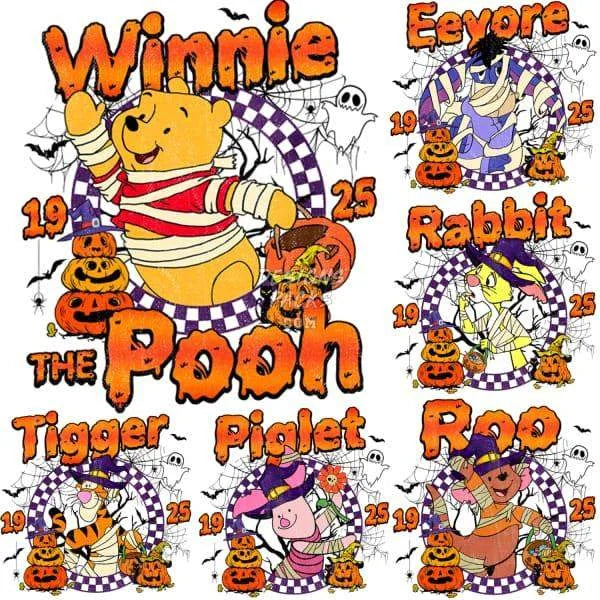 6 Kids Halloween Cartoon Designs Bundle PNG