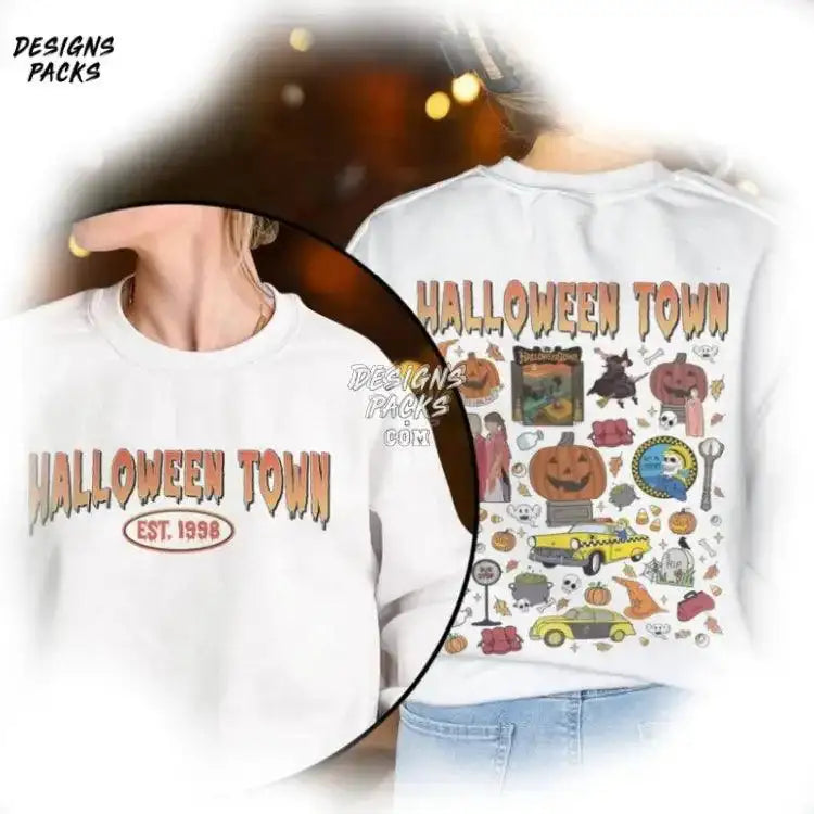 Halloweentown Cartoon Land Vintage Halloween Town Est 1998 Png Design