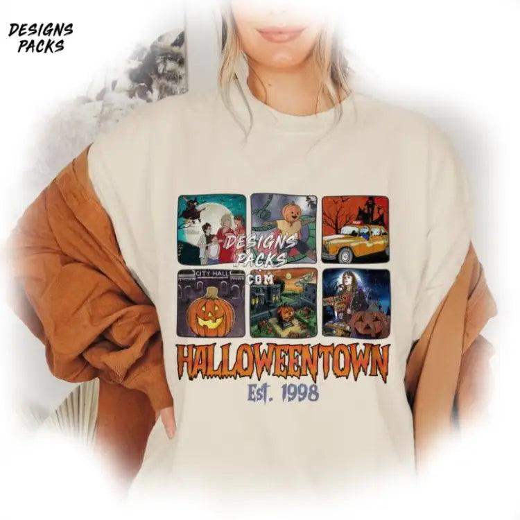 Halloweentown Halloween Party Cartoon Vintage Town Est 1998 Png Design