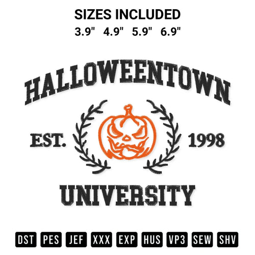 Halloweentown University Embroidery Design