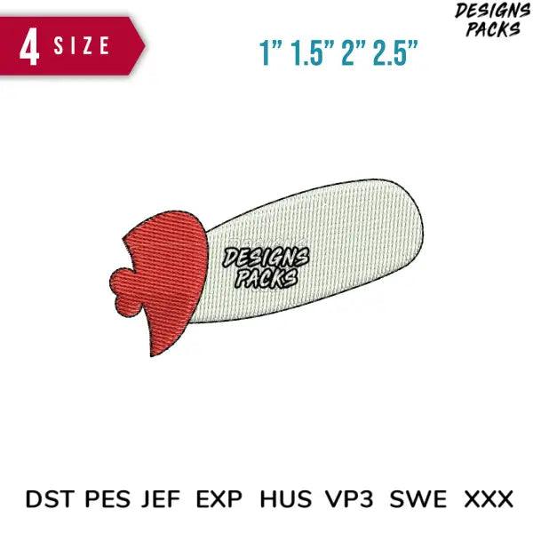 Hand eve love Embroidery Design Size item :  1" 1.5" 2" 2.5"