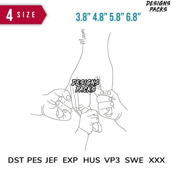 Embroidery design sizes 3.8” to 6.8” with DST PES JEF formats for instant download