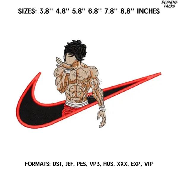 Hanma Baki Embroidery Design File/ Baki Hanma Anime Embroidery Design/ Machine  Design Pes Dst. Nike Baki embroidery