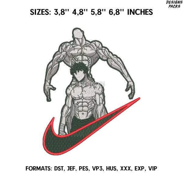 Hanma Baki Embroidery Design File/ Baki Hanma Anime Embroidery Design/ Machine  Design Pes Dst. Nike Baki embroidery