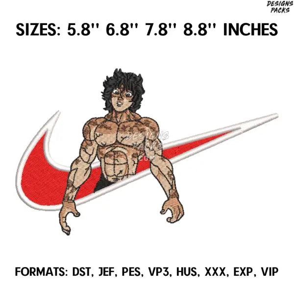 Hanma Baki Embroidery Design File, Baki Hanma Anime Embroidery Design, Machine  Design Pes Dst. Nike Baki The Grappler