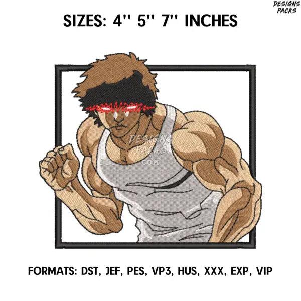 Hanma Baki Embroidery Design File, Baki Hanma Anime Embroidery Design, Machine Embroidery Dst. Nike Baki The Grappler