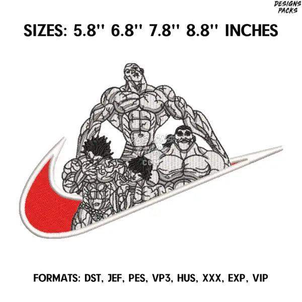 Hanma Family Embroidery Design File, Baki the Grappler Anime Embroidery Design, Anime design pes Baki, Jack. Yujiro